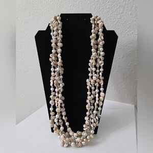 Elegant Cream and White Beaded Necklace